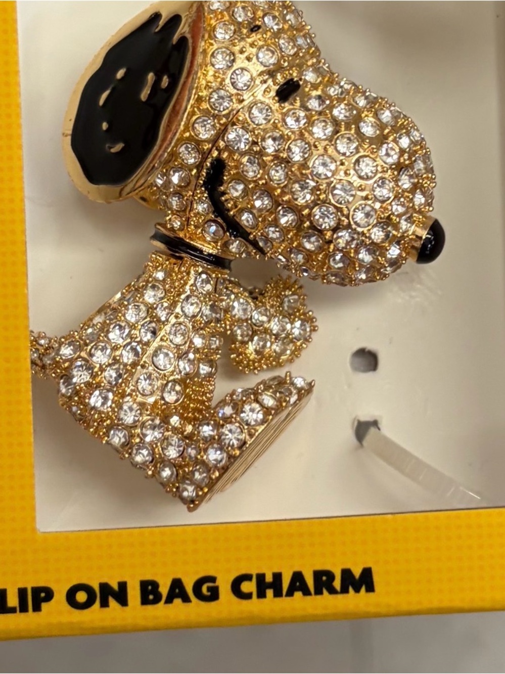 NWT ⚜️🖤⚜️ PEANUTS Snoopy Sparkling Pave Bling Jeweled Key Chain Bag Charm - Picture 9 of 9